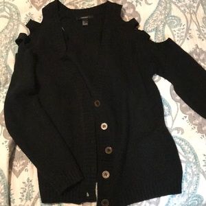 Forever 21 black key hole cardigan